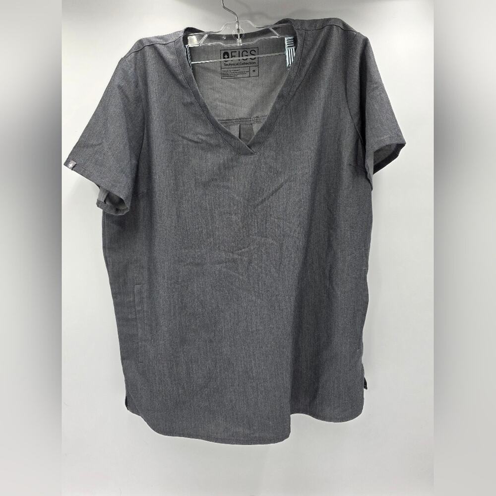FIGS Casma Three-Pocket Scrub Top Gray Technical Collection Women's M